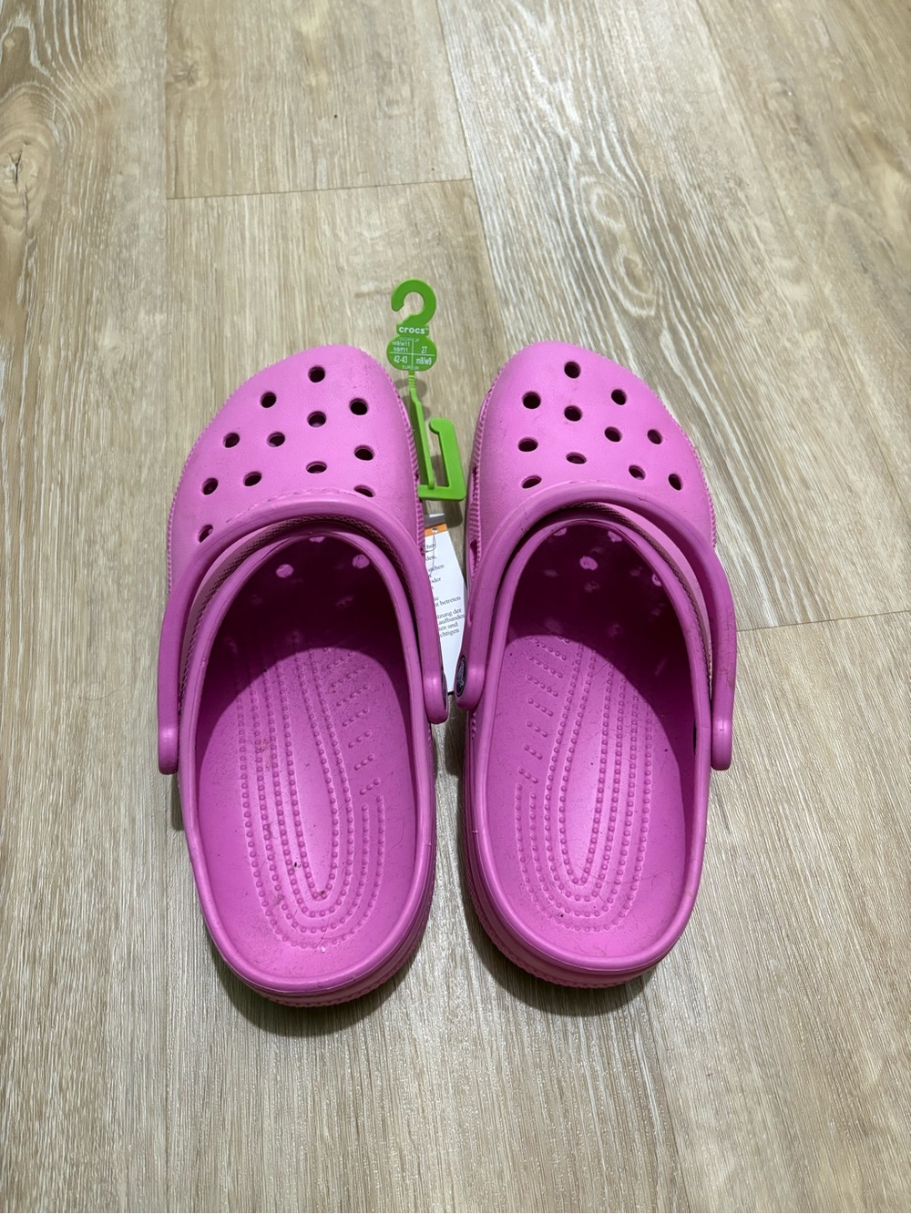 Pink crocs